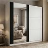 Dmora Guardaroba Grande Kariya 217x210h cm Bianco Appendiabiti 8 Ripiani, Armadio Camera da Letto 2 Ante