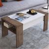 Dmora Tavolino da Salotto Femmine 98x50x43h cm Marrone Noce Un Vano Piano Sollevabile, Forma Rettangolare