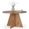 Dmora Tavolo Fisso Ulthar 120x120x75h cm Marrone Rovere Nodi 4 Posti Forma Rotondo, Peso Supportato 60 kg