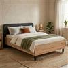Dmora Letto Piazza e Mezza Ketofu Marrone Rovere Dimensione Materasso 120x200 cm, Imbottito