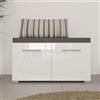 Dmora Mobile da Ingresso Yonezawa 79x35x45h cm Bianco un Ripiano 2 Ante, 2 Vani