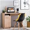 Dmora Scrivania Obihiro 100x50x75h cm Marrone Rovere 2 Ripiani 3 Vani, Un'anta