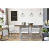 Dmora - Set di 6 sedie pieghevoli Marbella, Poltrona salvaspazio, Sedia per ospiti, Seduta per riunioni in simil ecopelle, 43x47h80 cm, Bianco