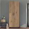 Dmora Scarpiera Nakimo 68x35x195h cm Marrone Rovere 5 Ripiani 2 Ante, Mobile Portascarpe kit Fissaggio a Muro Incluso