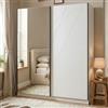 Dmora Guardaroba Grande Kachimi 217x210h cm Bianco Opaco Appendiabiti 8 Ripiani, Armadio Camera da Letto Apertura Scorrevole