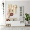 Dmora Mobile da Ingresso Himalia, Entratina Appendiabiti, Composizione per atrio, Consolle portaoggetti Multifunzione, 137x35h55 cm, Bianco e Rovere