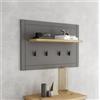 Dmora Appendiabiti Chiba 57h cm Grigio Scuro set Fissaggio a Muro Incluso 4 Ganci, Installazione a Muro
