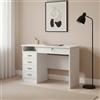 Dmora - Scrivania Raymonde, Scrittoio multiuso, Tavolo per ufficio porta PC, Piano di lavoro, 109x48 h75 cm, Bianco