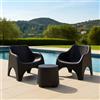 Dmora Set Salotto da Esterno Cancellara Grigio Antracite 2 Posti Un Tavolino, Salottino Outdoor Tavolo Tavolino Made in Italy