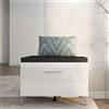 Dmora Mobile da Ingresso Kochike 75x35x53h cm Bianco un Ripiano Un'anta, 2 Vani