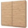 Dmora Guardaroba Grande Kashike 217x210h cm Marrone Rovere Nodi 8 Ripiani Appendiabiti, Armadio Camera da Letto 2 Ante