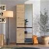 Dmora Scarpiera Namoki 80x40x206h cm Marrone Rovere Nodi 9 Ripiani con Specchio, Mobile Portascarpe 4 Ante