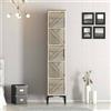 Dmora - Armadio multiuso 1 anta Mekbuda, Mobile multifunzionale, Mobiletto scarpiera, Guardaroba porta scarpe, 48x40h201 cm, Noce e Bianco