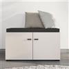 Dmora Mobile da Ingresso Kokemo 77x35x41h cm Bianco Crema un Ripiano 2 Ante, 2 Vani