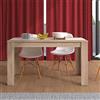 Dmora Tavolo Fisso Sakoki 135x81x75h cm Marrone Rovere 6 Posti Forma Rettangolare, Colore Struttura Bianco