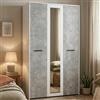 Dmora Guardaroba 3 Ante Hasamo 119x53 cm Bianco Appendiabiti 5 Ripiani, Armadio Camera da Letto 3 Ante