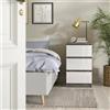 Dmora - Cassettiera Ameline, Settimino multiuso, Comò camera da letto, Mobile con cassetti, 50x40 h70 cm, Cemento e Bianco lucido
