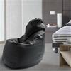 Talamo Italia - Pouf Annachiara, Pouf a sacco, Poltrona a sacco in ecopelle, 100% Made in Italy, 70x70h110 cm, Nero