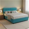 Dmora Letto Piazza e Mezza Taddea Azzurro Sfoderabile Contenitore, Dimensione Materasso 120x200 cm Made in Italy