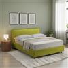 Dmora Letto Alla Francese Tonia Verde Sfoderabile Contenitore, Dimensione Materasso 120x200 cm Made in Italy