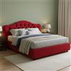 Dmora Letto Matrimoniale Rossana Rosso Sfoderabile Contenitore, Letto Matrimoniale Dimensione Materasso 160x200 cm Made in Italy