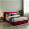 Dmora Letto Matrimoniale Samanta Rosso Sfoderabile Contenitore, Letto Matrimoniale Dimensione Materasso 160x200 cm Made in Italy