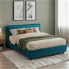 Dmora Letto Alla Francese Tonia Azzurro Sfoderabile Contenitore, Dimensione Materasso 120x200 cm Made in Italy