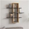 Dmora Mensola Kaloli 96x20x101h cm Marrone Rovere 3 Ripiani Colore Struttura Nero, Sfumatura Colore Struttura Rovere