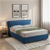 Dmora Letto Alla Francese Tonia blu Sfoderabile Contenitore, Dimensione Materasso 120x200 cm Made in Italy