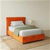 Dmora Letto Singolo Seconda Arancione Sfoderabile Contenitore, Dimensione Materasso 80x200 cm Made in Italy