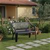 Dmora Panchina da Esterno Eboli 114x55x82h cm Nero Antracite 2 Posti Impilabile, Braccioli Made in Italy