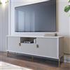 Dmora Mobile Porta TV Omanita 155x40x69h cm Beige Un Cassetto Ripiani, 2 Ante