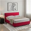 Dmora Letto Alla Francese Tonia Rosso Sfoderabile Contenitore, Dimensione Materasso 120x200 cm Made in Italy
