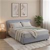 Dmora Letto Alla Francese Tonia Grigio Sfoderabile Contenitore, Dimensione Materasso 120x200 cm Made in Italy