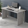 Dmora Scrivania Makassar 150x78x75h cm Grigio Cemento Modulabile Fori Passacavi, Colore Ripiano Grigio
