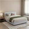 Dmora Letto Matrimoniale Samanta Bianco Sfoderabile Contenitore, Letto Matrimoniale Dimensione Materasso 160x200 cm Made in Italy