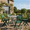 Dmora Sedia da Esterno Premilcu Verde 4 Sedie Pieghevole, Peso Supportato 120 kg Made in Italy