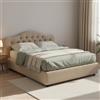 Dmora Letto Matrimoniale Rossana Grigio Tortora Sfoderabile Contenitore, Letto Matrimoniale Dimensione Materasso 160x200 cm Made in Italy