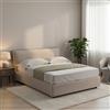 Dmora Letto Matrimoniale Scilla Grigio Tortora Materasso Incluso Sfoderabile, Letto Matrimoniale Contenitore Made in Italy
