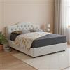 Dmora Letto Matrimoniale Uma Bianco Materasso Incluso Sfoderabile, Letto Matrimoniale Contenitore Made in Italy