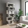 Dmora Libreria Cilicio 80x25x191h cm Bianco 5 Ripiani Installazione a Terra, Biblioteca Portata Ripiani 15