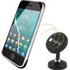 Techly 365900 Supporto Smartphone Magnetico con Doppio Snodo Metallico 360° Nero