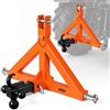 VEVOR Attacco per Rimorchio a 3 Punti con Ricevatore 50,8 mm, Attacco Triangolare con Gancio a 4 Vie con 3 Sfere per Trattore di Categoria 1, Compatibile con Kubota, Ford, John Deere, Massey Ferguson