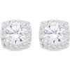 LUXENTER Orecchini in lega di metallo con zirconi lucidi rifiniti in argento colore bianco, piccoli orecchini in stile brillante. Gioielli da donna Liawe
