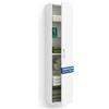 Shally Dogan Pensile a Colonna da Bagno Alto con 1 Anta Mobile Armadio Slim Bianco 16x32x136cm