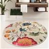 Dmora Tappeto da Bagno Albano 100x100 cm Multicolore Lavabile in Lavatrice Forma Rotondo, Antiscivolo
