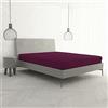 Italian Bed Linen Lenzuolo Sotto MAX COLOR con Angoli Elasticizzati da 25 cm Letto Matrimoniale 170x200 cm, 100% Cotone Made in Italy - Tinta Unita PRUGNA
