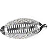 Pchnfei Fermaglio per capelli alla moda in argento, per donne e ragazze, a forma di banana, a forma di pesce, con strass, accessorio per capelli di bellezza