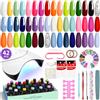 VANREESA Kit Semipermanente Unghie, 24 Colori Kit Unghie Gel Completo con 36W Lampada U V e Base Top Coat Arancione Verde Viola Smalto Semipermanente Set Manicure per Principianti Regalo per Le Donne