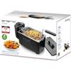 Emerio Friggitrice ad olio da 3,0 l con tecnologia a zone fredde, testata da Haus & Garten 06/2019, niente più sapore amaro, friggitrice a zona fredda da 2000 W, serbatoio in acciaio inox, senza BPA